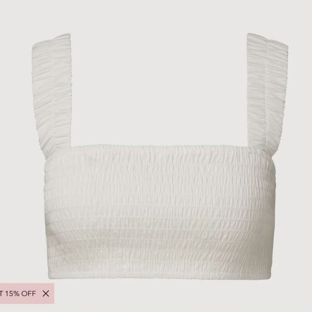 NWT Rachel Parcell smocked crop top. Cotton poplin. Size small.